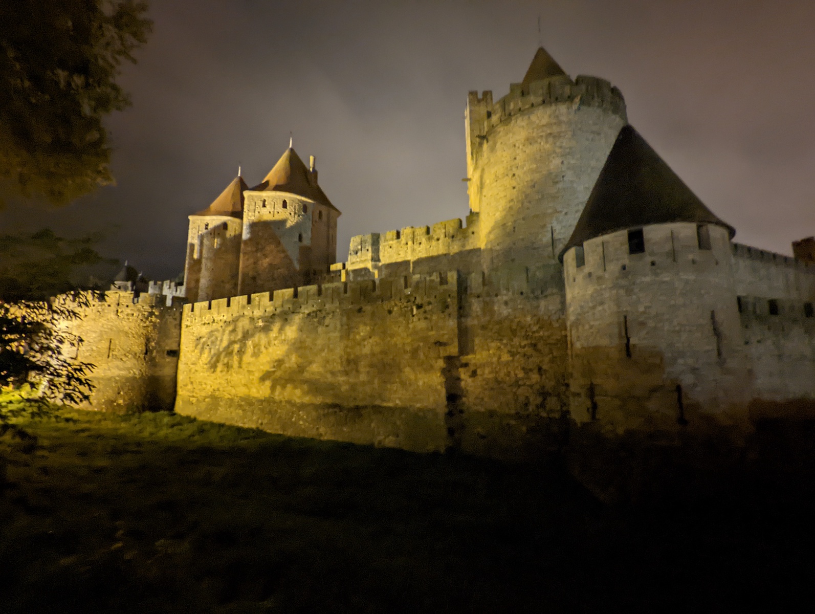 Carcassonne Walls at Night