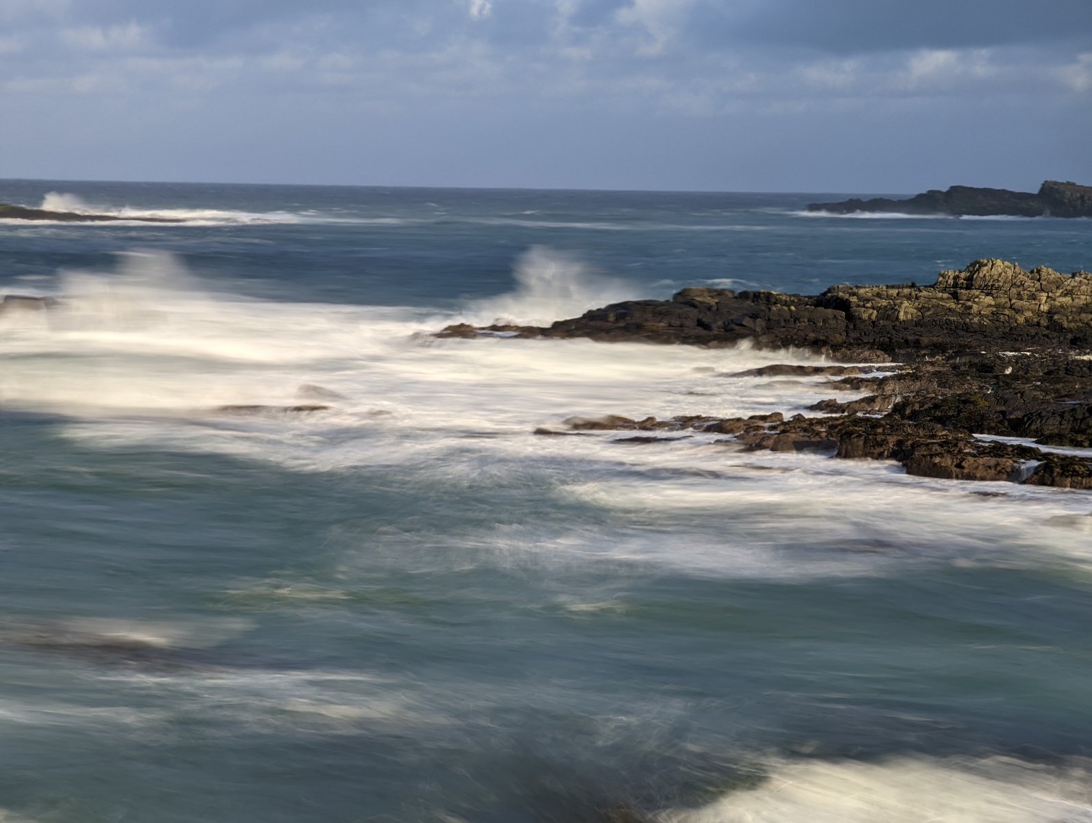 Coastal seascape with waves and rocks
