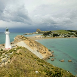 Castlepoint lighthouse and town, looking as spectacular as it so often does, for today's