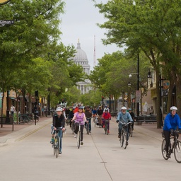Madison is a fantastic city for biking - only a few small hills, and good cycle paths