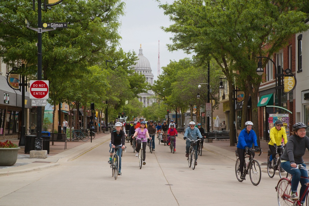 Madison is a fantastic city for biking - only a few small hills, and good cycle paths