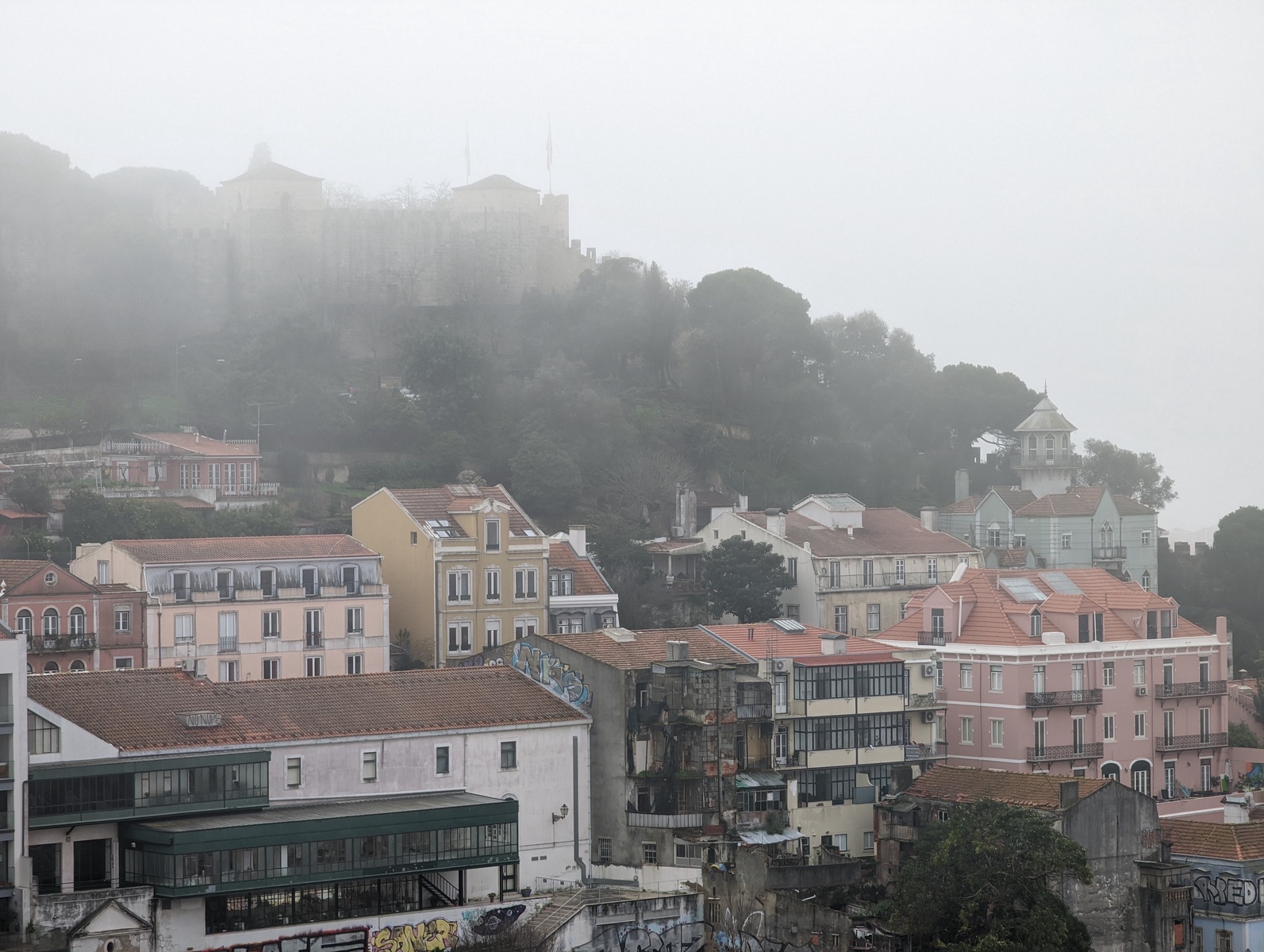 Castelo de São Jorge in the Mist above Lisbon