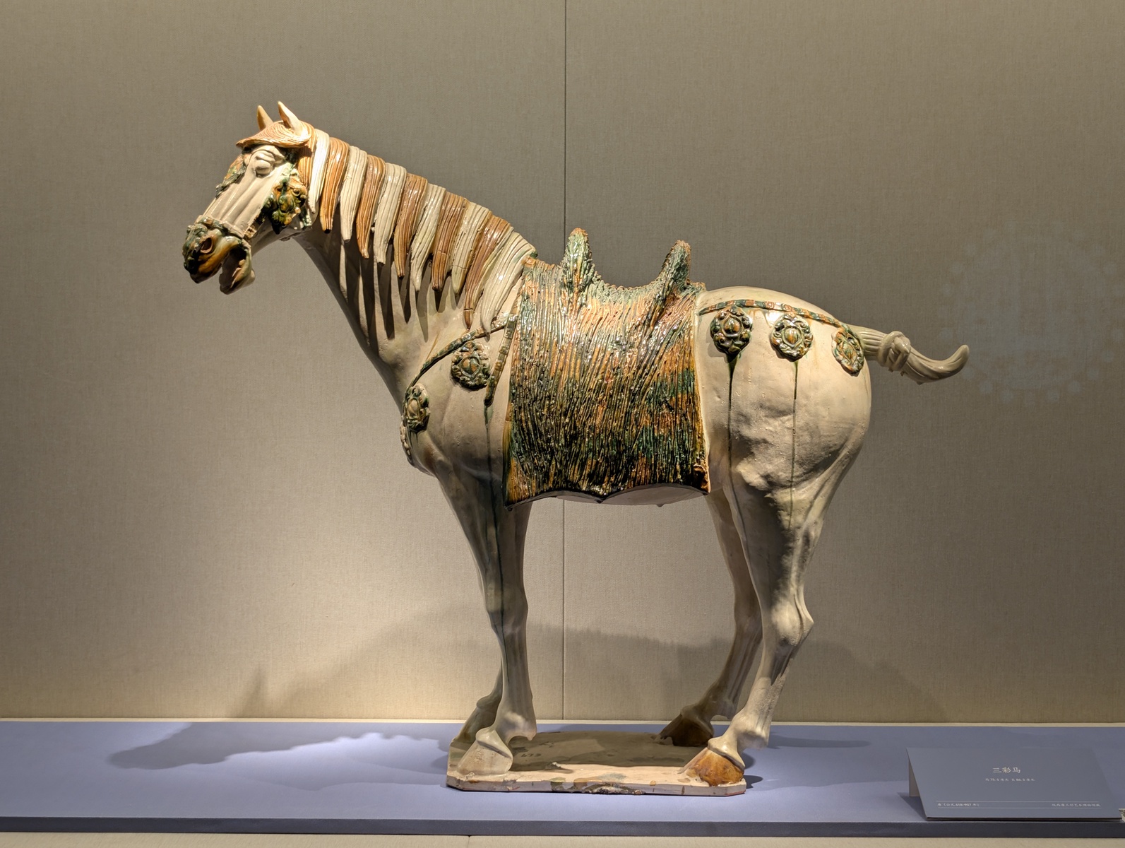 A detailed sculpture of a horse
